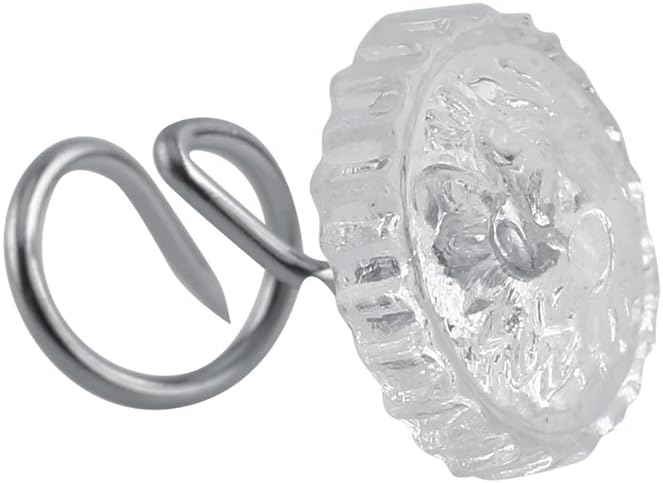 Spiral Push Pins Clear Head Pins 50 Pieces for Bed Skirts and Upholstery