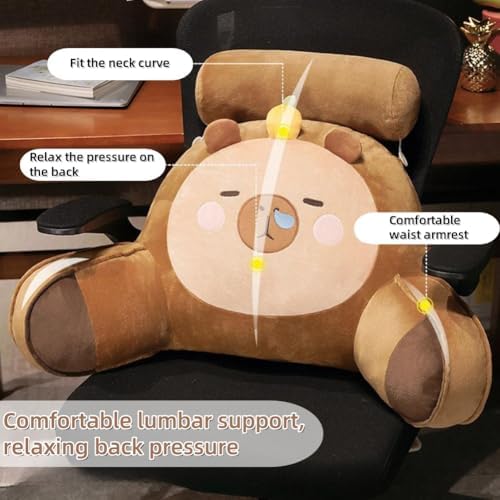 Cute Capybara Reading Pillow with Armrests