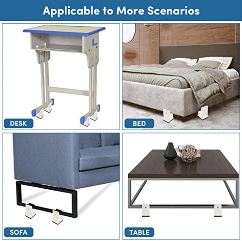 DEDU Bed Risers Adjustable Screw Clamp 3 Inch 4 Pack Heavy Duty White