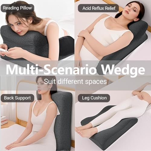 Auraha Bed Wedge Pillow for Back Support and Reading Comfort