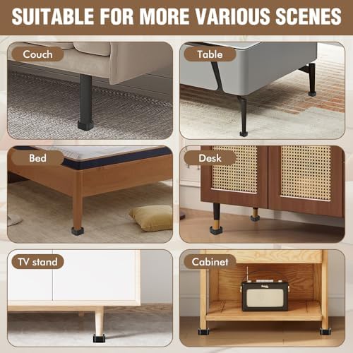 Adjustable Bed Lifts Durable Furniture Risers 4-Pack with Anti-Slip Design for Bed Sofa Table and More