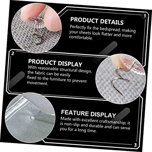 PRETYZOOM60-Piece Clear Twisting Push Pins for Bed Skirts and Sofa Covers - Easy to Remove and Install