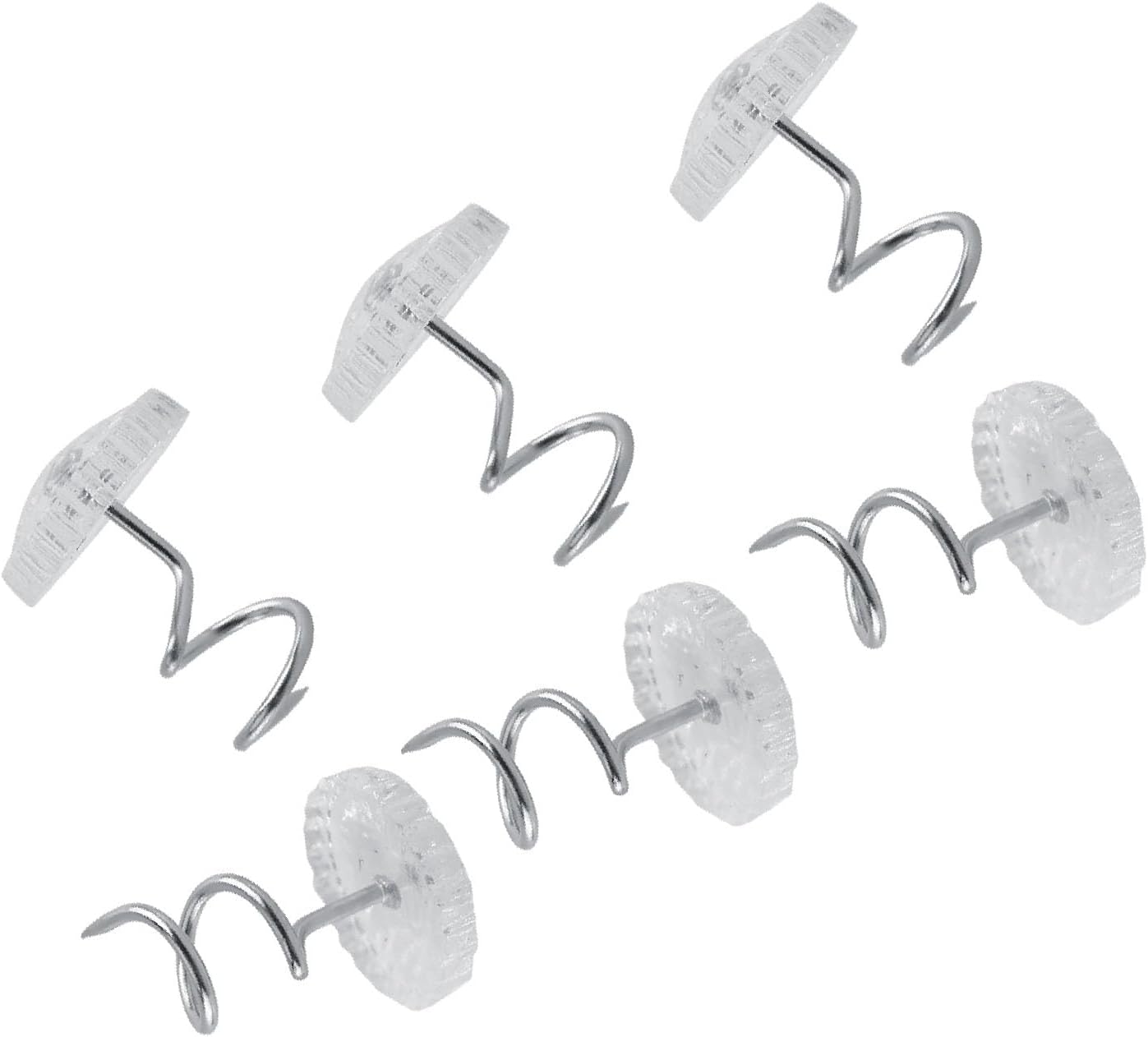 Sunicon 50Pcs Twist Pins - Essential for Home Car - Upholstery Clear Heads Slip Cover Fasteners for Sofa Van Bed Skirt