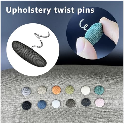 MIOUTLE 40 Pcs Upholstery Tacks for Sofa and Bed Skirts Dark Grey