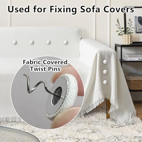 AHAILUOO Soft Twist Pins - 8 Colors - Secure Sofa Armrest Bed Skirt Covers