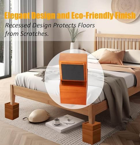 Premium Solid Pine Wood Bed Furniture Risers - 2 4 57 Inch Heavy Duty