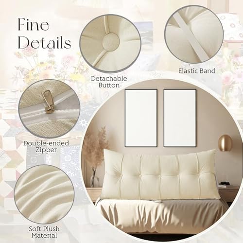 TESICA Headboard Pillow - Rectangle Bedding for Reading Relaxation