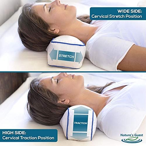 NaturesGuest Adjustable Cervical Neck Roll Bolster Pillow for Better Sleep