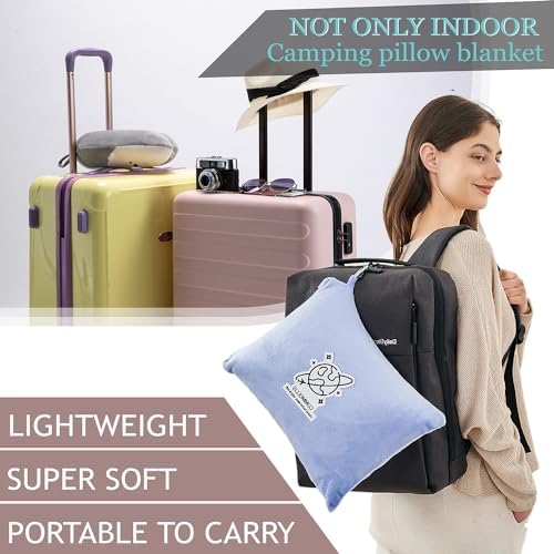 Commollis 2-in-1 Travel Blanket Pillow - Warm Sleep Solution for Flights Cars More