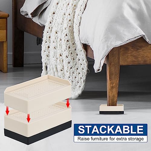 Modular Bed RisersUp to 1300 lbs for Sofa Desk and More