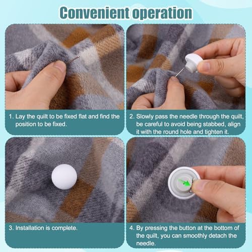 8-Piece Duvet Clips Security Fasteners for Quilts Blankets White