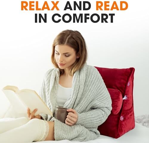 Adjustable Maroon Reading Pillow