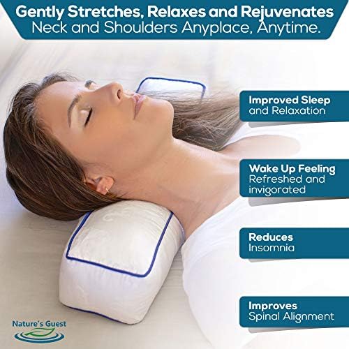 NaturesGuest Adjustable Cervical Neck Roll Bolster Pillow for Better Sleep