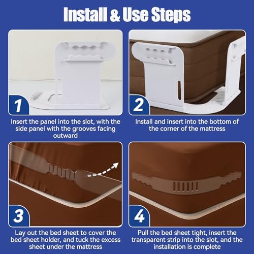 Fits Mattress Sheets Easy Install Keeps Sheets Tight Set of 4 - Ninonly Bed Sheet Holder