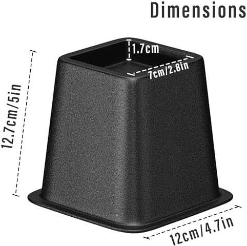 Lufia Bed Risers 4 Inch Heavy Duty Set of 4