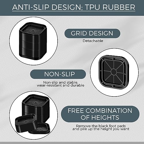 16-Piece Stackable Bed Risers - Heavy Duty Space-Saving Elevate 22in 2 Colors