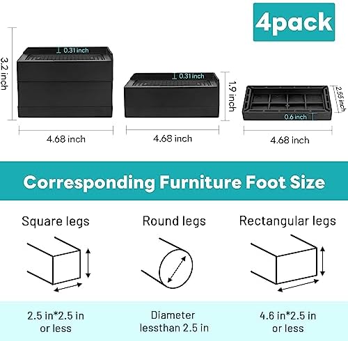 Heavy Duty Bed Risers for Back Pain Relief