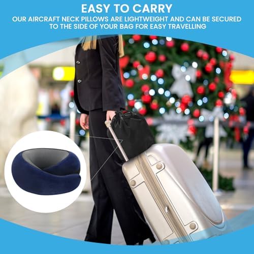 Premium Memory Foam Travel Neck Pillow Dark Blue