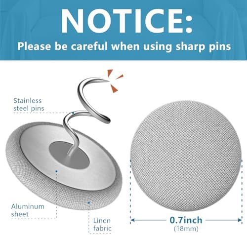MAICOBI Flax Covered Button Twist Pins for Bed Skirts Sofa Upholstery 12 Pack