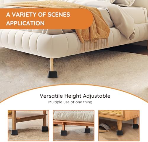 Sturdy Bed Risers Elevate Your Comfort with 6-Pack Support up to 6000 Lbs