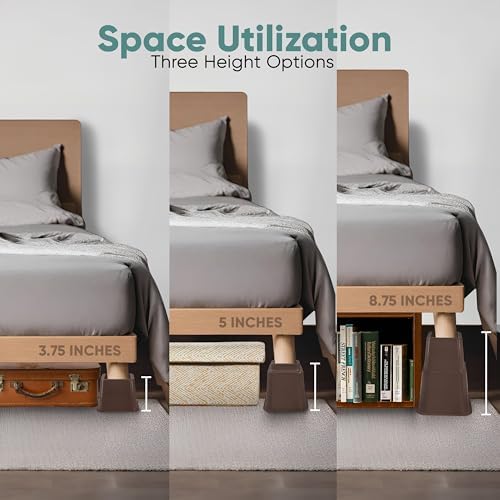 Adjustable Bed Risers Adds Storage Space