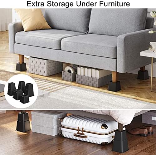 Equal to 1300 lbs bed risers stackable bed furniture risers heights of 4- 6- and 9-inch in US