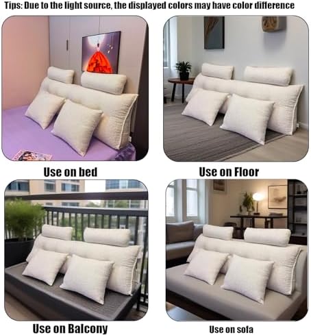 Comfortable Headboard Pillow for Bed Rest with Teddy Velvet Fabric