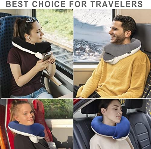 Travel Neck Pillow for Adults Ergonomic 360 Head Support Skin-Friendly Breathable