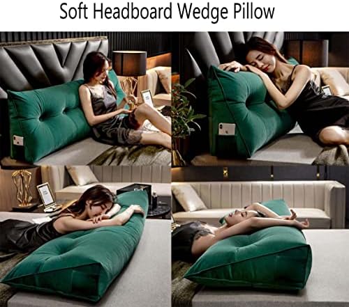 Velvet Headboard Wedge Pillow for Reading Bed Rest