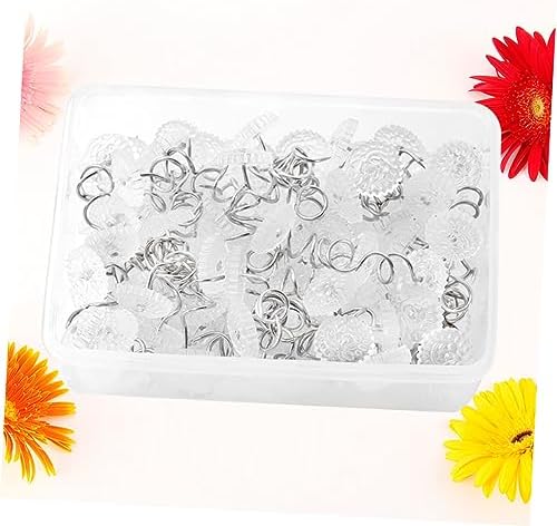 VOSAREA 100Pc Transparent Stainless Steel Upholstery Pins for Sofa Cushions Non-Marking Fixation Nails