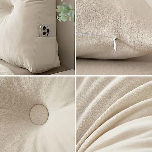 Ergonomic Reading Pillow with Side Pocket Design