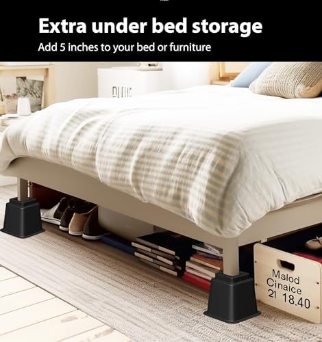 Sturdy Bed Riser Stackable 4-9 inches - Durable and Space-Saving for Your