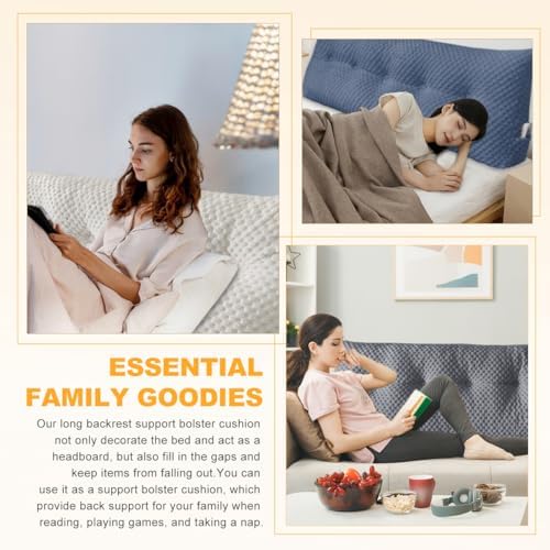 Ergonomic Support Headboard Pillow WUIOYNF 24x8x20in DarkGray