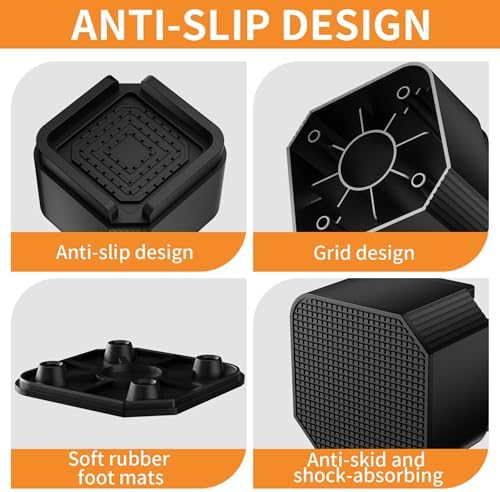 Enhance Your Space with MAYZOLOP Bed Risers 2-Inch 4-Pack Durable Heavy Duty and Perfect for Stacking Storage