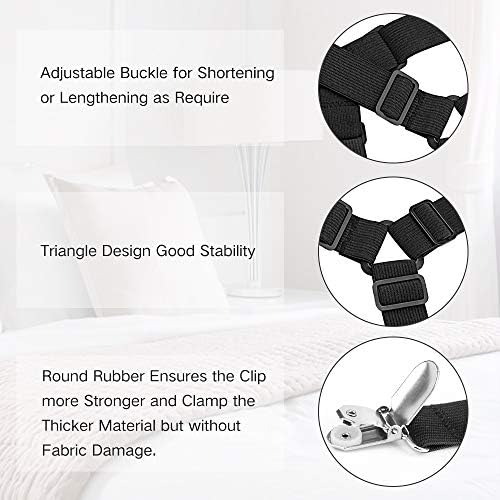 Adjustable Fitted Sheet Straps 2-Piece Secure Bed Sheet Holds