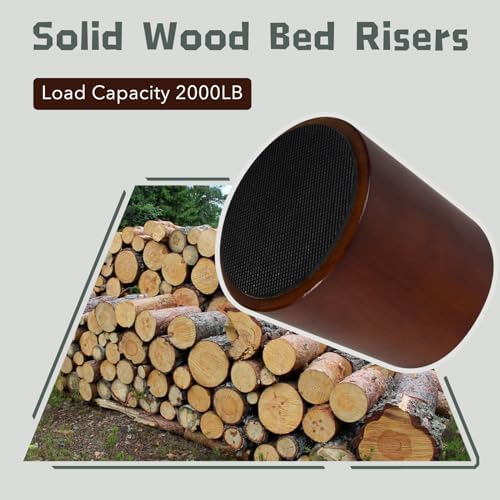 Elevate Your Space - Heavy Duty Office Bed Risers - 4-Inch Wooden Riser Modern Mid-century Style Prism Storage