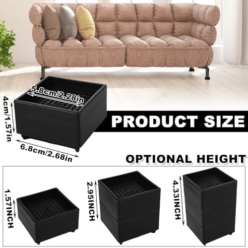 Stackable Bed Risers for Extra Storage and Comfort