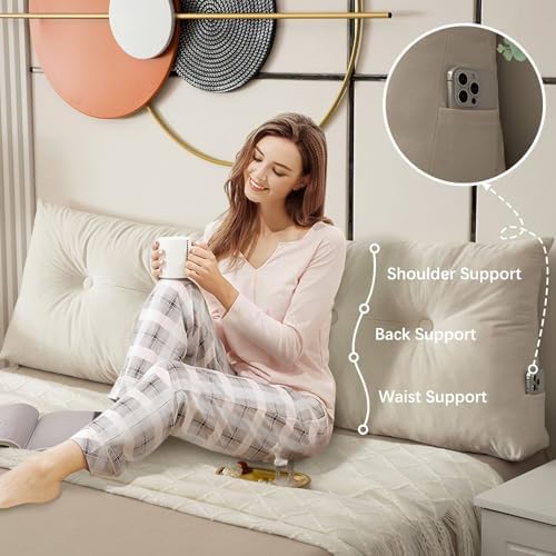 TESICA Wedge Headboard Pillow 39x16x5in Comfort Support Cushion