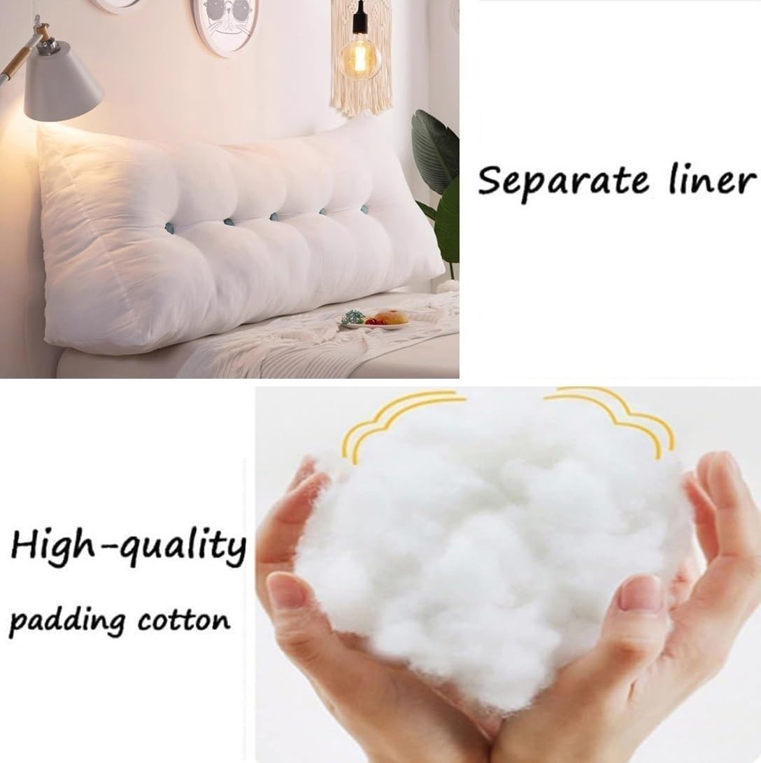 EORNOW Wedge Reading Pillow Headboard for Bed Rest Side Pocket Design Removable Cover