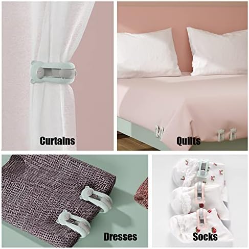 Suxgumoe Bear-shaped Duvet Cover Clips 6PCS Anti-Slip Quilt Fastener No Need for Pins Green