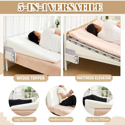 Cinnvoice Mattress Wedge for Acid Reflux 7in Queen Size