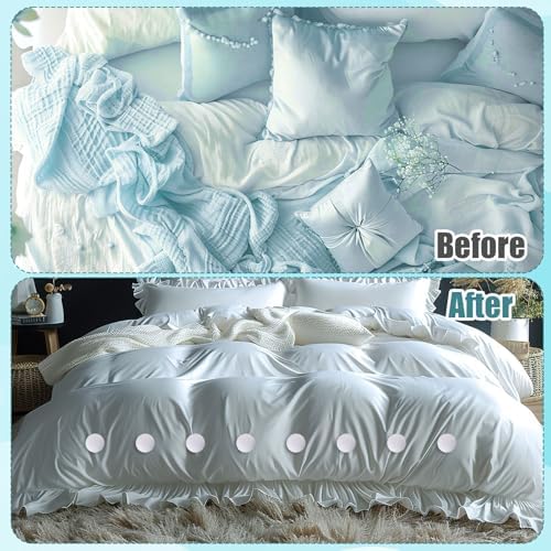 8-Piece Duvet Clips Security Fasteners for Quilts Blankets White