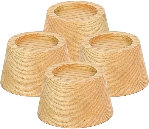 FASONLASet of 4 2 Solid Oak Bed Risers