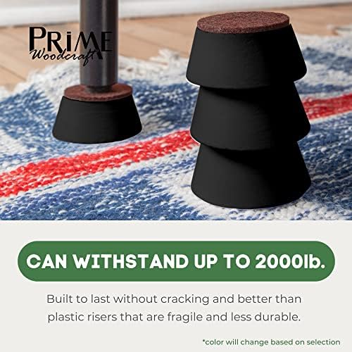 4-Pack Premium 1-Inch Walnut Bed Risers for Cleaning Comfort