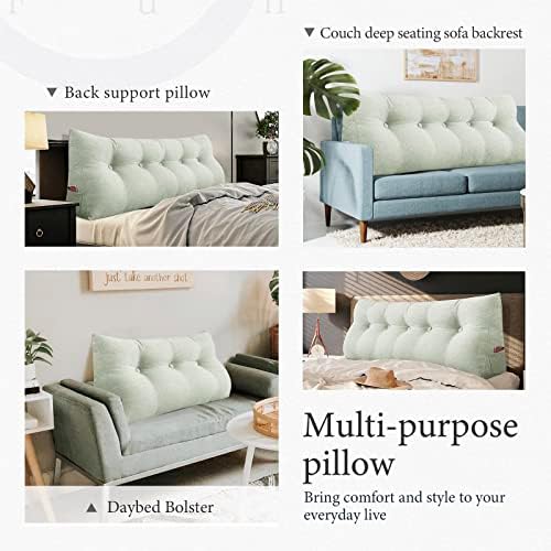 Triangle Oversized Bed Pillow for Back Support Off-White