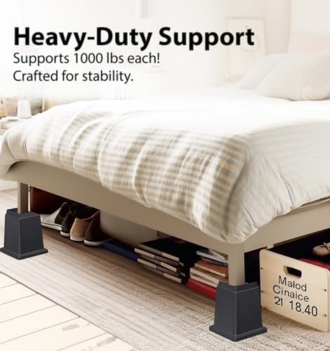 MONTIHOLD Bed Risers 6-Inch Set of 4 Heavy Duty