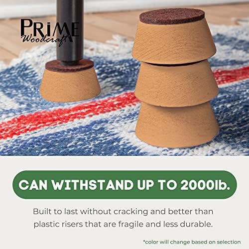 1 Inch Extra HeightFourSafeWalnut Wood Risers for Bed Sofa and Desk