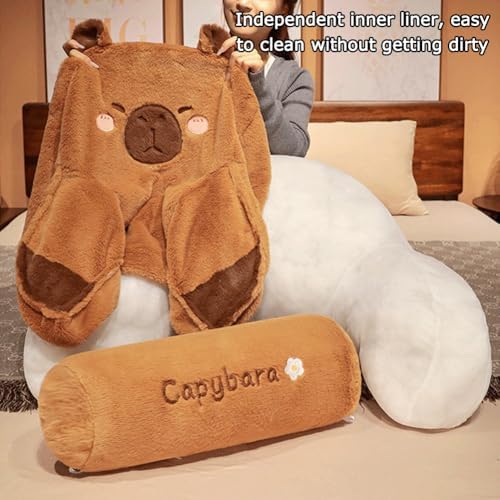 Cute Animal Reading Pillow with Armrests for Relaxation