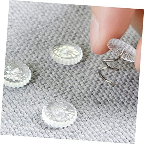 PRETYZOOM60-Piece Clear Twisting Push Pins for Bed Skirts and Sofa Covers - Easy to Remove and Install