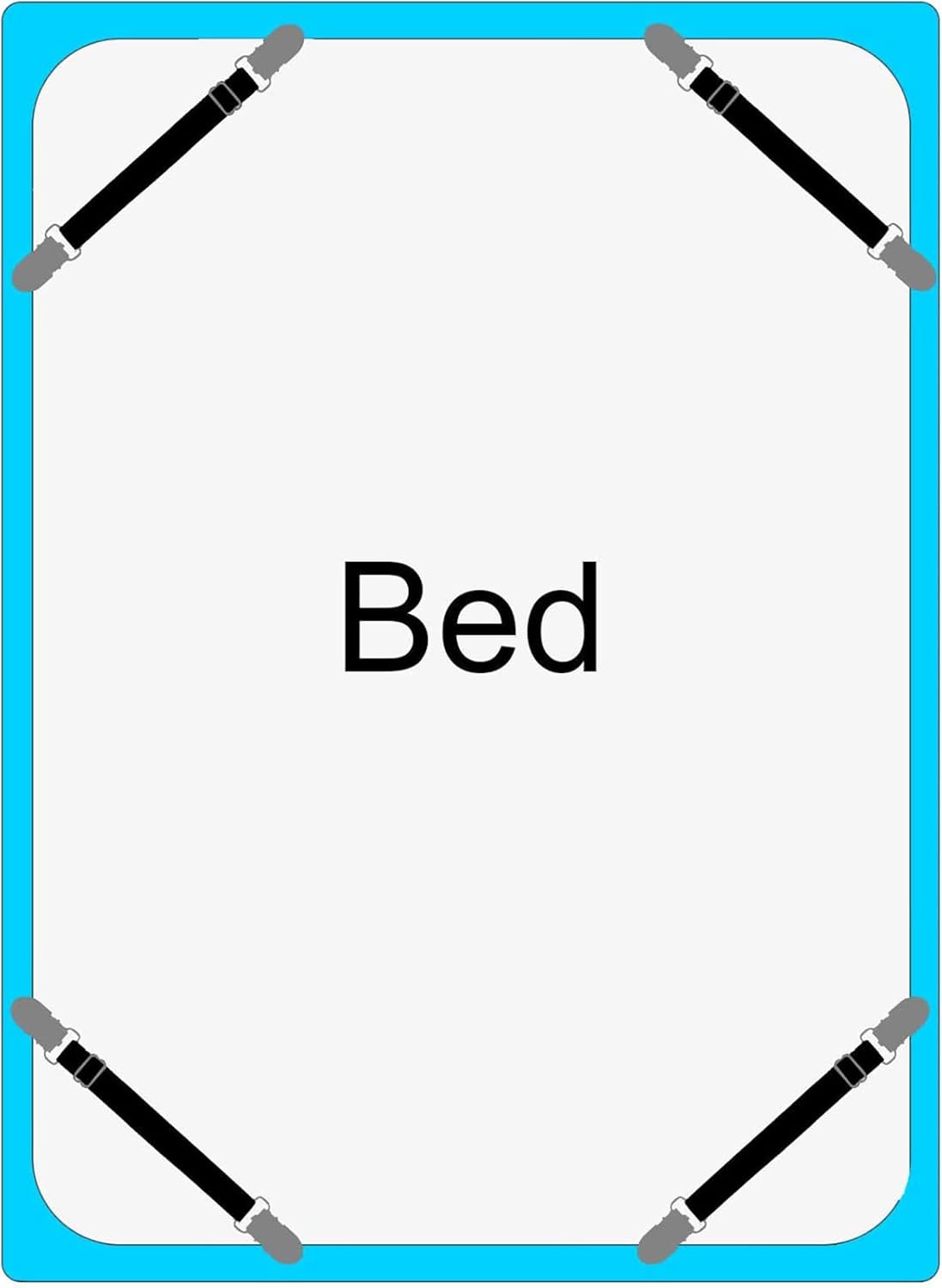 12-Piece Black Bed Sheet Clips Corner Fasteners for Home Use